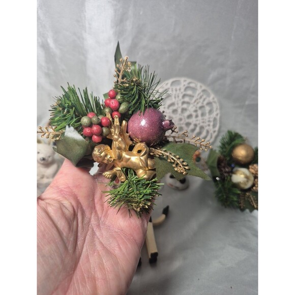 Vintage 16-pc Christmas Lot Assortment Ornaments, Faux Greenery, Mistletoe - Picture 10 of 11